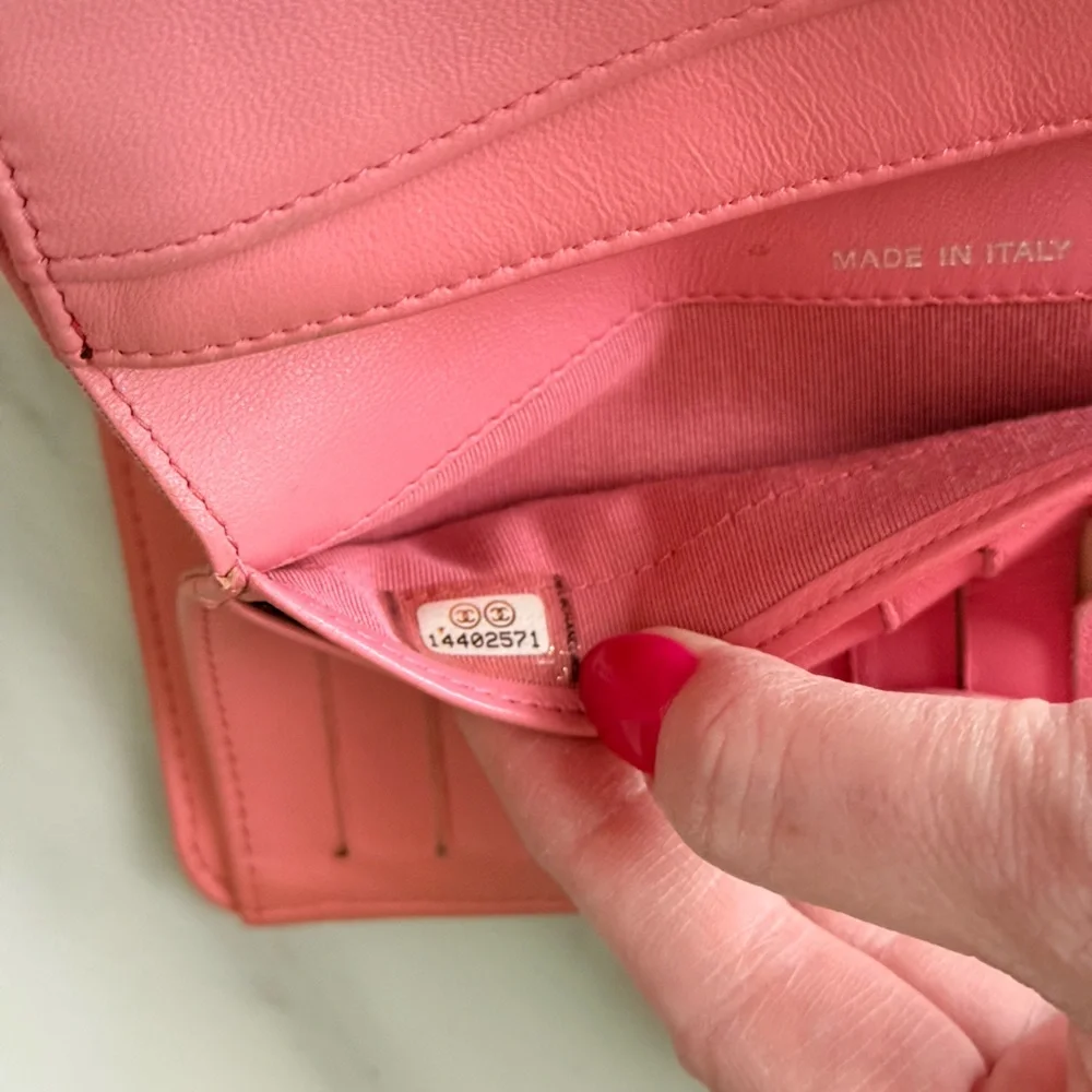 Chanel Pink Quilted Women's Yen Long Wallet Authentic - Picture 13 of 14